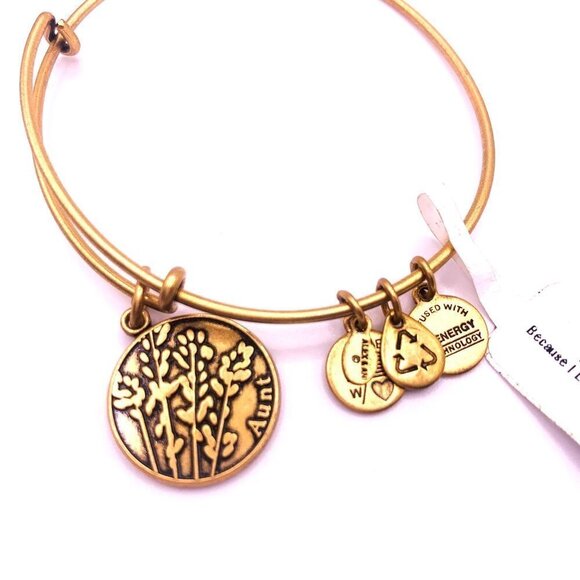 Alex and Ani Aunt Charm Bracelet Gold Finish - Expands 2"- 3.5" NWT - Picture 4 of 4